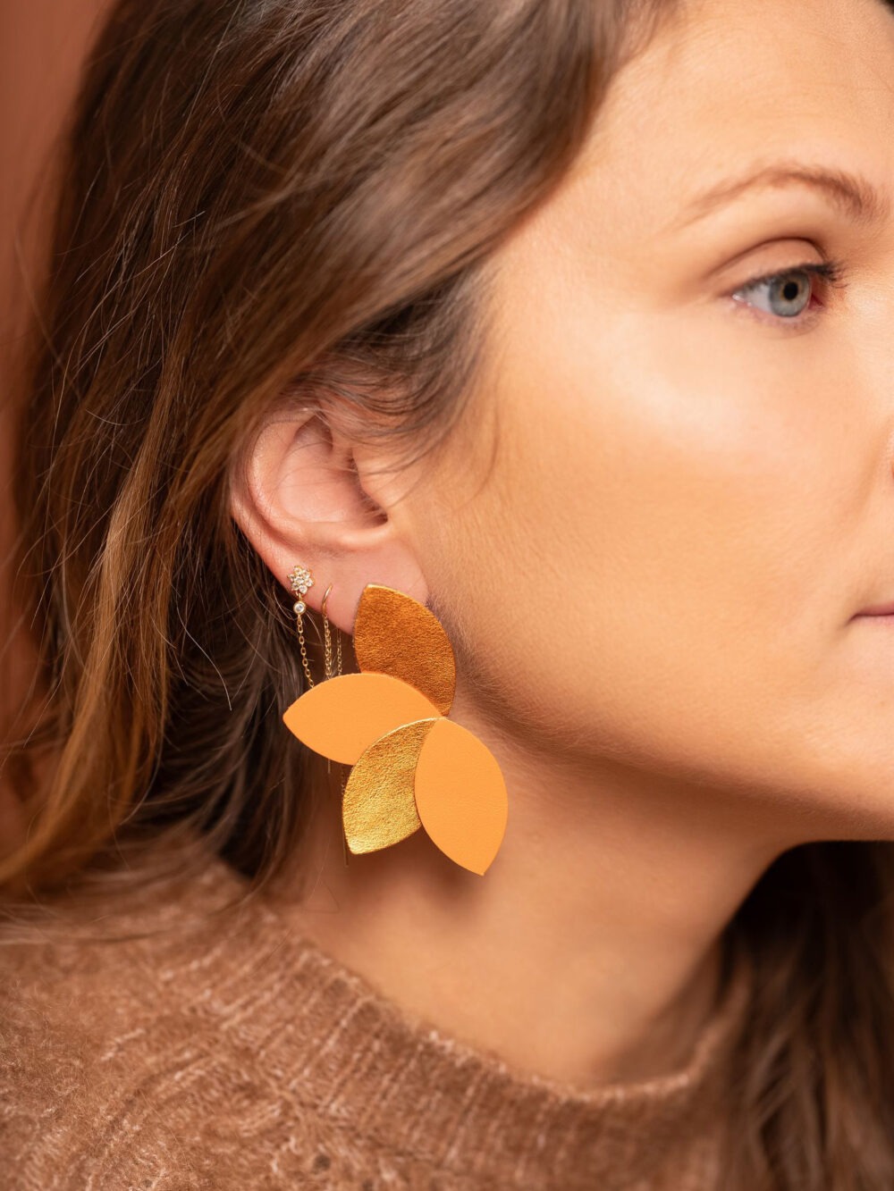 Boucles d'oreilles Héméra Orange alméa taille M