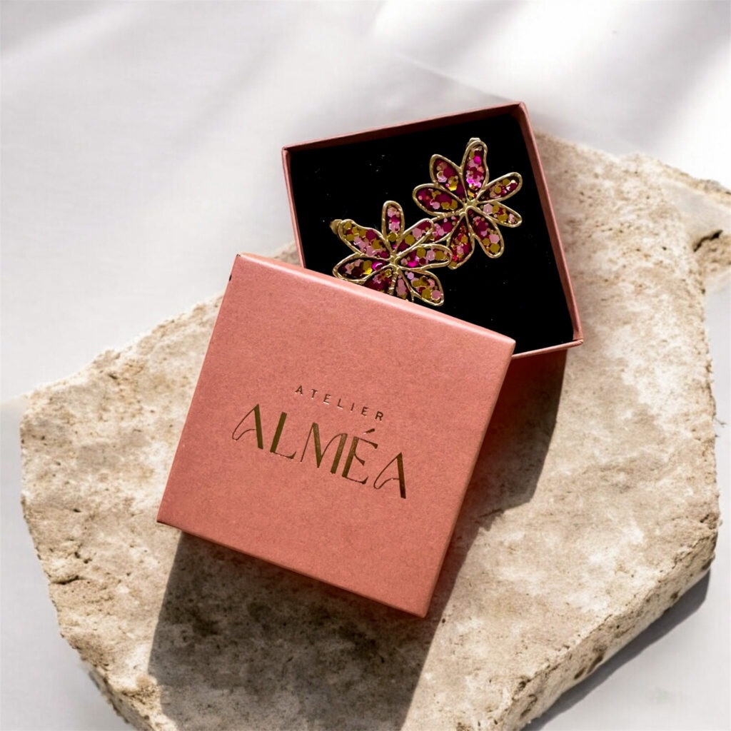 Boucles d'oreilles fleur atelier alméa edition limitée