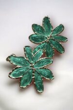 Boucles d'oreilles fleur atelier alméa vert