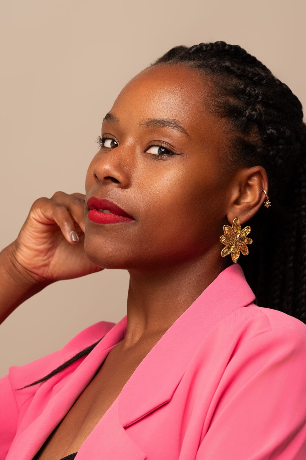 Boucles d'oreilles fleurs - atelier alméa or