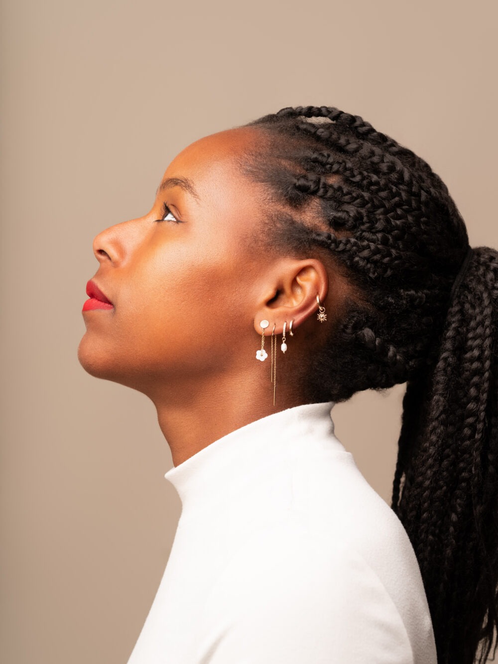 Boucles d'oreilles bloom fleur nacre atelier alméa