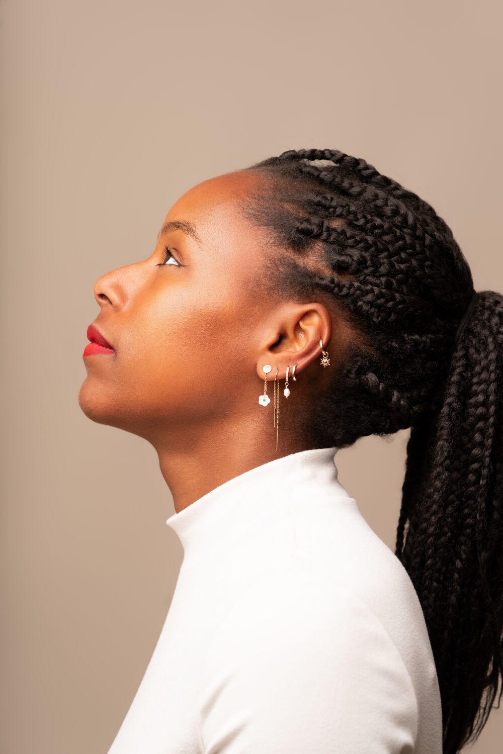 Boucles d'oreilles bloom fleur nacre atelier alméa