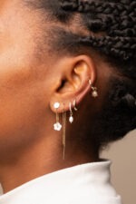 Boucles d'oreilles bloom fleur nacre atelier alméa