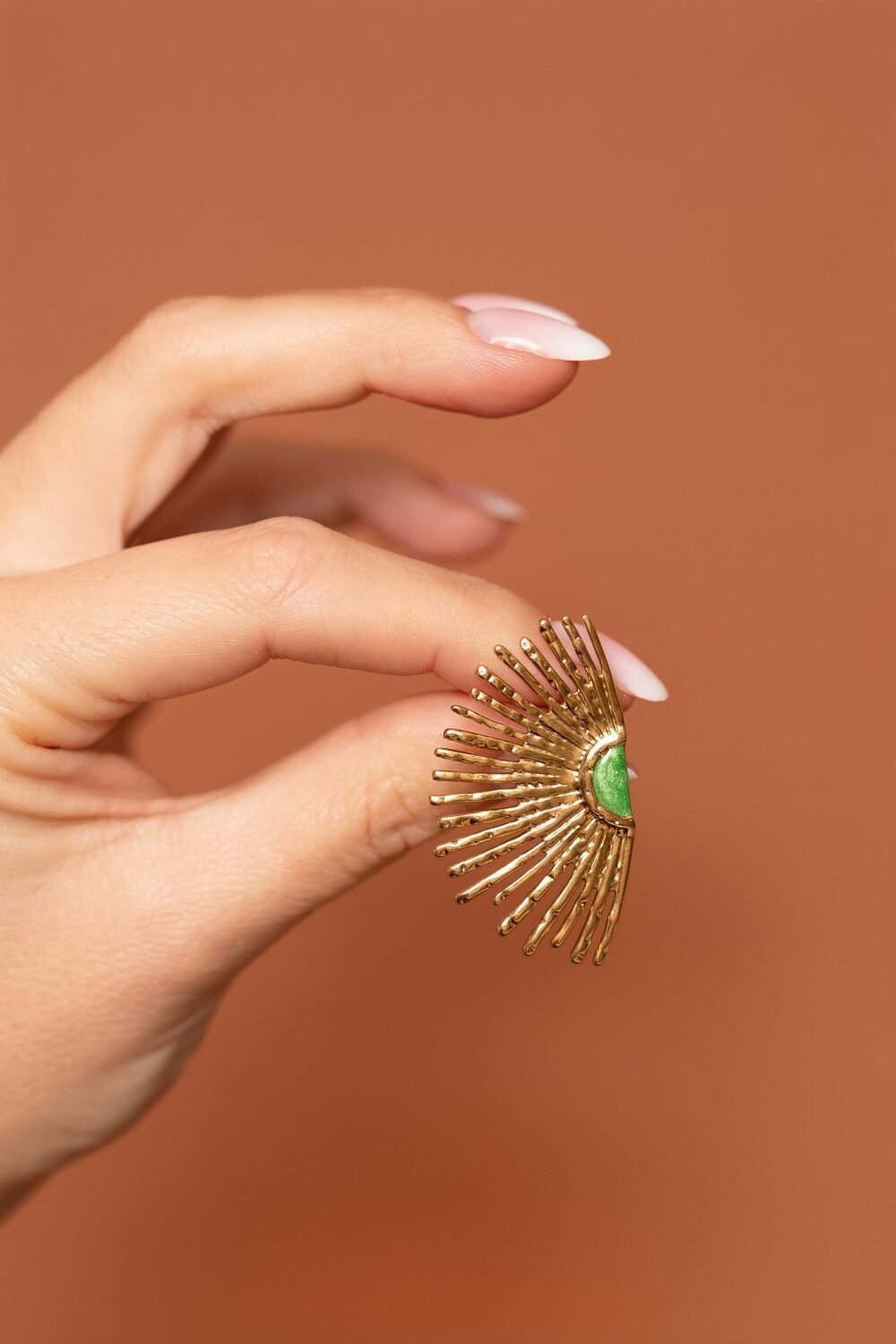 Boucles d'oreilles Soleil atelier alméa vert