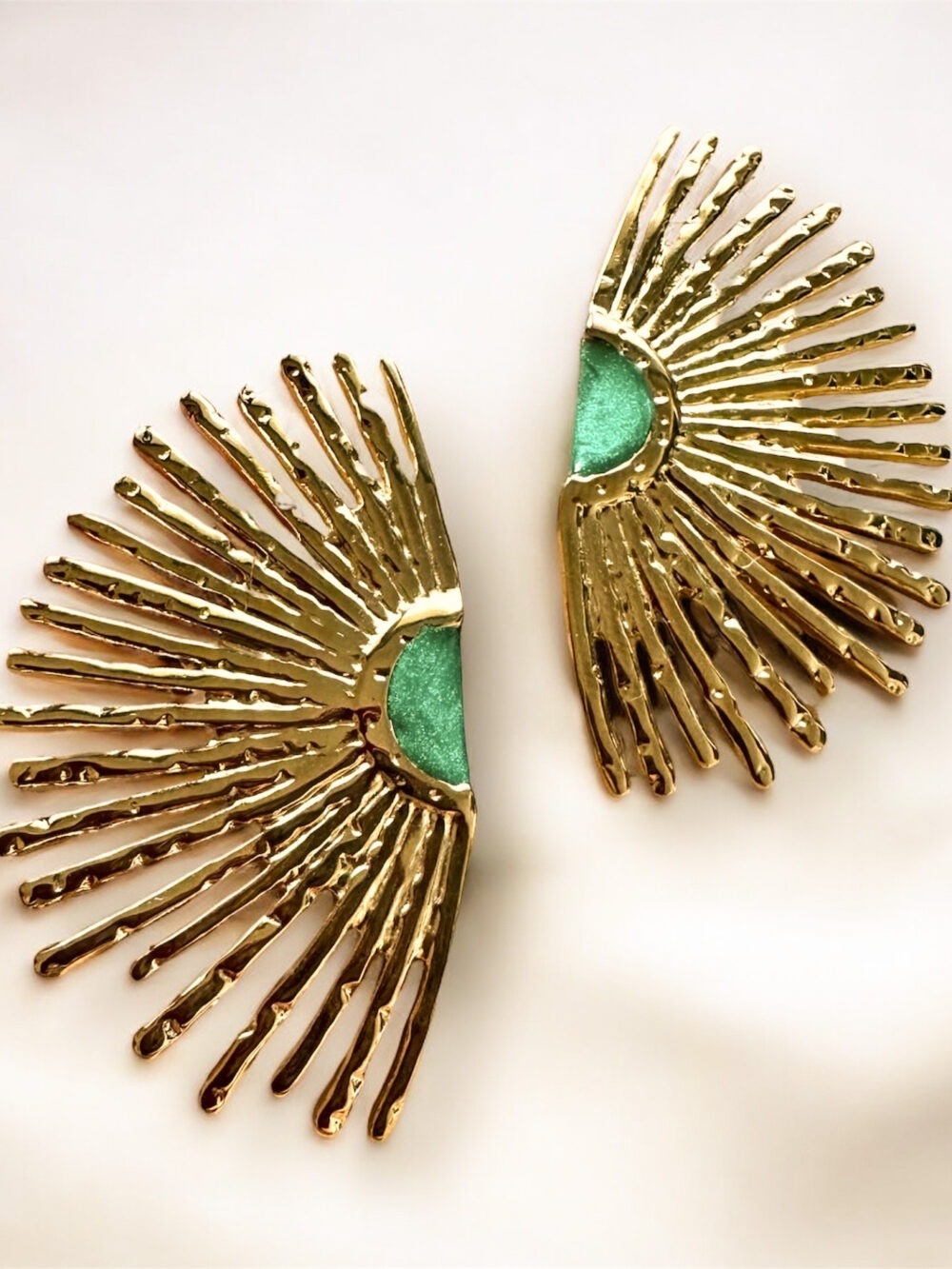 Boucles d'oreilles Soleil atelier alméa vert